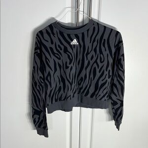 Adidas Black and Gray Animal Print Sweatshirt